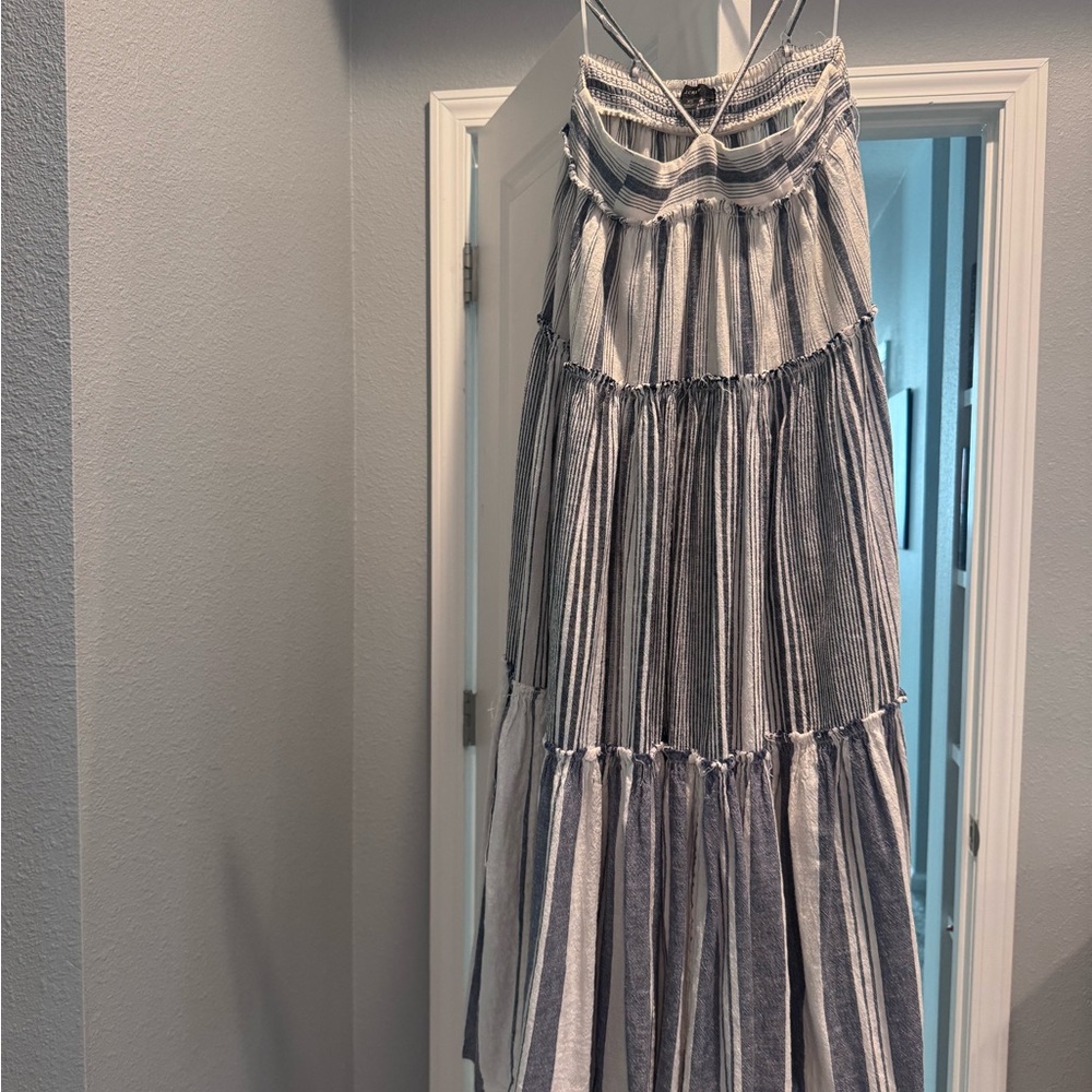 J. Crew Blue and White Striped Maxi Skirt - Picture 2 of 5